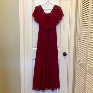 Revelry Abigail Chiffon Bridesmaid Dress in Marsala